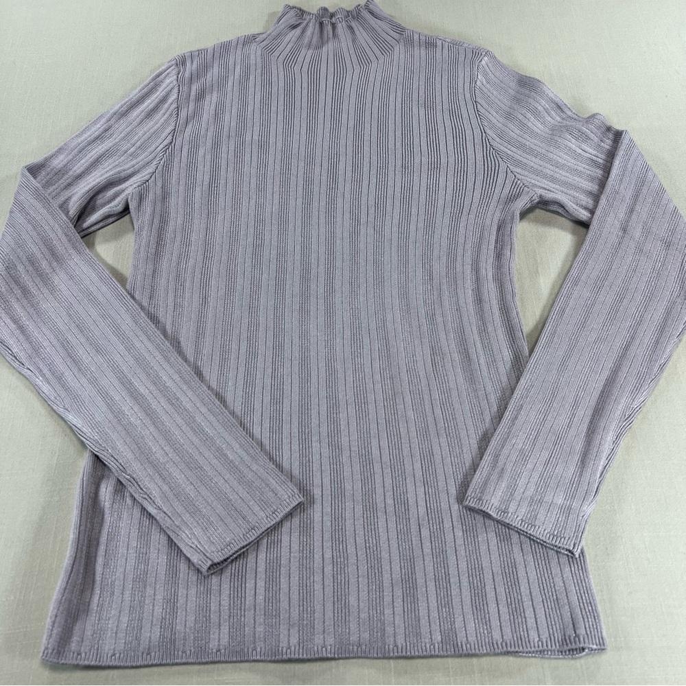 Abercrombie & Fitch Ribbed Mock Neck Sweater Large NWT Lavender Knit Long Sleeve - Picture 7 of 11